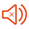 An orange speaker icon crossed out, indicating mute or no sound. - Hoya Ondol Aust